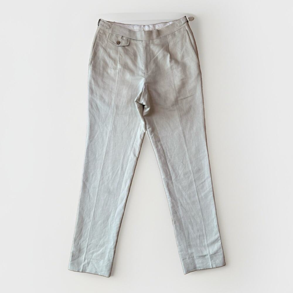 Suit Supply Brentwood Pants 30 Cream Cotton Linen Trousers Minimalist New York